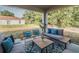 Inviting covered patio featuring comfortable seating and stylish decor, perfect for outdoor relaxation and entertaining at 248 Cheshire Ct, Kissimmee, FL 34758