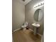 Powder room featuring a pedestal sink and wood floor at 2920 Agostino Ter, Kissimmee, FL 34746