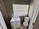 Cozy bathroom featuring a white vanity, toilet, and shower area with neutral wall color and natural lighting at 31 S Edgemon Ave, Winter Springs, FL 32708