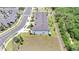 Aerial view of the back of the townhouse featuring a fenced-in backyard and outdoor patio at 3617 Anibal St, Kissimmee, FL 34746