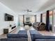 Bright living room offers access to the patio, tile floors and comfortable sofas at 394 Orange Cosmos Blvd, Davenport, FL 33837