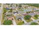 Aerial view of a well-maintained neighborhood with nicely landscaped yards and various home styles at 604 Kangaroo Dr, Poinciana, FL 34759