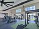 Community gym with large windows overlooking an outdoor area and several exercise machines at 703 Ocean Course Ave, Davenport, FL 33896
