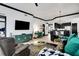 Bright, open floor plan with modern decor, a large TV, and seamless flow into the dining and kitchen areas at 7503 Mourning Dove Cir # 101, Reunion, FL 34747