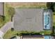 Aerial view of a well-maintained home with a screened-in pool and attractive landscaping at 1103 Cypress Pointe Blvd, Davenport, FL 33896