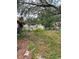 Large backyard with mature trees, overgrown with vegetation and bordered by a chain-link fence at 2071 Liston Ct, Orlando, FL 32811