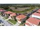 A neighborhood view featuring well-maintained houses, palm trees, and nearby greenery at 219 Rosso Dr, Davenport, FL 33837