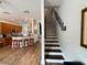 Hallway featuring hardwood floors, stairs, and views to the kitchen and common areas at 2287 Park Maitland Ct, Maitland, FL 32751