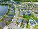 Aerial view of the neighborhood with homes featuring pools and green spaces at 2901 Harvest Hill Ln, Orlando, FL 32824