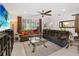 Bright and airy living room with comfortable couches and large windows overlooking the backyard at 3378 Sagebrush St, Harmony, FL 34773