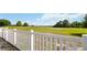 Scenic golf course view from a home featuring a bright sky with some clouds and a bright-white fence at 3425 Middlebrook Pl, Harmony, FL 34773