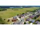 Beautiful aerial view of a neighborhood with homes bordering a large green field and lake at 5577 Sycamore Canyon Dr, Kissimmee, FL 34758