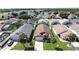 High-angle shot of homes with neat lawns and driveways, nestled in a residential neighborhood with mature trees at 8019 Indian Creek Blvd, Kissimmee, FL 34747