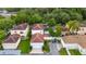 Aerial view showcasing the backyard of a well-maintained home with lush greenery at 1047 Banks Rose St, Kissimmee, FL 34747