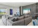 Stylish living area featuring comfortable seating, a large TV, and modern decor, creating a perfect space for relaxation and entertainment at 13136 Alderley Drive Dr, Orlando, FL 32832