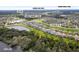 Aerial view of the property and community with lake, schools, dog park, and amenities nearby at 3138 Dark Sky Dr, St Cloud, FL 34773