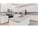 A spacious kitchen features white cabinets, stainless appliances, and a granite island at 3138 Dark Sky Dr, St Cloud, FL 34773