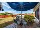 An outdoor patio setup with umbrella is perfect for backyard gatherings at 402 Ohio Way, Kissimmee, FL 34759