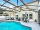 Backyard with screened pool and outdoor dining area, perfect for enjoying the outdoors at 521 Rena Dr, Davenport, FL 33897