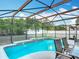 Beautiful screened pool with lush landscaping, ideal for relaxation and recreation at 521 Rena Dr, Davenport, FL 33897