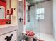 Stylish bathroom featuring a unique shower and Mickey Mouse themed décor adding a playful touch at 550 Canary Island Cir, Davenport, FL 33837
