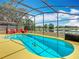 Sparkling screened-in pool area with a view of the golf course at 550 Canary Island Cir, Davenport, FL 33837