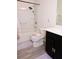 Clean bathroom featuring a shower-tub combination, a toilet with decorated lid, and a modern vanity at 673 Sarner Pass Way, Winter Haven, FL 33881