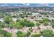 Overhead view of a tranquil neighborhood featuring lush greenery, tree-lined streets, and well-maintained homes at 906 Elm Forest Dr, Minneola, FL 34715