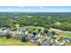 Aerial view of community on golf course with a pin locating property at 1560 The Oaks Blvd, Kissimmee, FL 34746