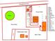 Detailed property map outlining house, barn, pond, and various fruit tree locations at 1850 Orangewood Ave, St Cloud, FL 34772