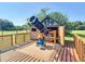 Exterior shot featuring a large telescope on a wooden deck with a small observatory building at 1850 Orangewood Ave, St Cloud, FL 34772