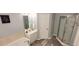 Bathroom features a garden tub, walk in shower, and neutral paint at 2729 Club Cortile Cir, Kissimmee, FL 34746