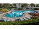 Beautiful community pool with ample lounge chairs, palm trees, and resort-style amenities at 2922 Crest Dr, Kissimmee, FL 34744
