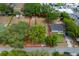 Aerial view of property with red boundary lines at 308 Forest St, Fruitland Park, FL 34731
