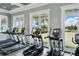 Community gym featuring modern cardio equipment, lots of light, and views to the exterior at 3443 Florigold Grove St, Clermont, FL 34711