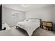This light bedroom features neutral walls, grey carpet, and window with blinds at 352 Smugglers Way, Apopka, FL 32712