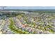 Aerial view of the community showcasing homes with pools and well-maintained yards, located near Walt Disney World Resort Area at 420 Burma St, Kissimmee, FL 34747