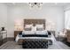 This main bedroom is spacious with wooden furniture, lamps on either side, and a carpet at 423 Arbor Cir, Celebration, FL 34747