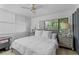 Bedroom features a large window, white paneled walls, providing a bright and serene atmosphere at 5234 Eaglesmere Dr # D04, Orlando, FL 32819