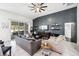 Cozy living room features dark wood paneling and comfortable seating at 6080 Fender Ct, Orlando, FL 32837
