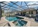 Inviting screened-in pool and spa, complete with comfortable patio seating and outdoor dining area at 6080 Fender Ct, Orlando, FL 32837