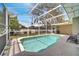Tranquil pool area surrounded by a screened enclosure offering a relaxing backyard experience at 149 Imperial Oak Ct, Davenport, FL 33896