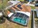 Aerial view of a screened pool providing a relaxing outdoor space in a private backyard setting at 149 Imperial Oak Ct, Davenport, FL 33896