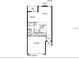 First floor floorplan features a two car garage, dining room, and open kitchen at 3319 Rodrick Cir, Orlando, FL 32824