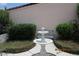 A serene courtyard with a decorative fountain and lush greenery at 386 San Jose Dr, Winter Haven, FL 33884