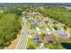 Expansive aerial view of a residential area featuring single-Gathering homes, lush landscaping, and a home with a private screened pool at 4301 Mohawk Ct, St Cloud, FL 34772