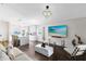 Bright living room open to the kitchen area, featuring modern decor and comfortable seating at 106 Edgewater Dr, St Cloud, FL 34769