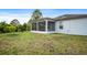 Backyard features a screened-in lanai and a spacious lawn perfect for outdoor activities and entertainment at 1688 Tamarind Rd, Davenport, FL 33896