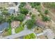 Neighborhood aerial shot reveals well-maintained homes with tree-lined streets and lush landscaping in a suburban setting at 17 Juniper Dr, Davenport, FL 33837