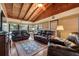Cozy sunroom with a wood ceiling, leather furniture, and large windows for ample natural light at 17 Juniper Dr, Davenport, FL 33837